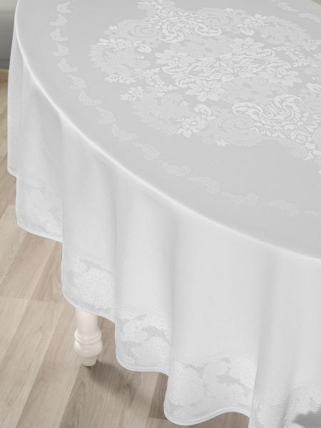 Скатертина тефлонова овальна водовідштовхувальна Jumbo (Білий, 160х220)